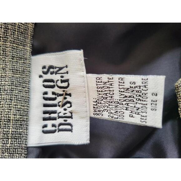 Chico's Design size 2 (size 12 standardly) black & tan tapered pants with pleats - Picture 3 of 5